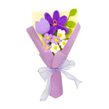 Crochet Flower Bouquet, Completed Knitted Artificial Flowers, Handmade Tulip Bouquet Ideal For Home Decor And Celebrations (Purple Tulip)