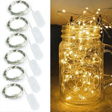 6 Pack Battery Operated Fairy Lights 3.3FT 10 LED Silver Wire Firefly String Lights for Mason Jars DIY Crafts Wedding Party Centerpiece Christmas Table Decoration Mini Twinkle Lights