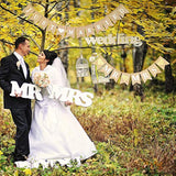 2 Pieces Mr And Mrs Banner Just Married Banner Bridal Shower Rustic Bunting Garland For Wedding Party
