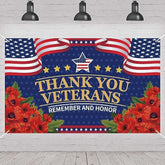 Veterans Day Decorations Photography Red Poppies Thank You Veterans Day Banner 4Th Of July Patriotic Fourth Of July Backdrop Remember And Honor Decorations And Supplies For Party