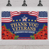 Veterans Day Decorations Photography Red Poppies Thank You Veterans Day Banner 4Th Of July Patriotic Fourth Of July Backdrop Remember And Honor Decorations And Supplies For Party