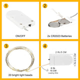 6 Pack Battery Operated Fairy Lights 7FT 20 LED Warm White Mini String Lights Waterproof Silver Wire for Mason Jars Wedding Decor