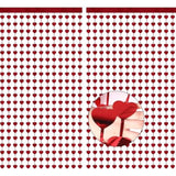 2Pcs Valentines Party Decorations Backdrop, 3.28 X 6.56 Ft Foil Heart Backdrop Valentines Door Decor, Heart Streamer Red Fringe Backdrop Valentines Favors For Anniversary, Birthday Wedding Engagement