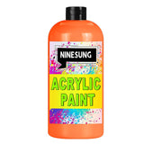 Orange Acrylic Paint, Professional 7 Fl Oz Paints For Canvas Painting, Premium Art Craft Paint For Glass, Rocks, Canvas, Wood, Ceramics, Fabrics, Leather - Art Supplies (Orange, 7 Fl Oz)
