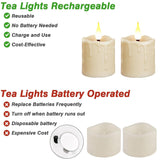 Rechargeable Tea Lights Flickering Timer Flameless Candles with Remote, 6pcs LED Tealight Votive Candles for Halloween Xmas Party Home Decor Wedding Table Centerpieces