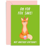 Old English Co. For Fox Sake Funny Birthday Card For Him Or Her - Cute Fox Card Design - Joke Birthday Card For Friend | Blank Inside With Envelope