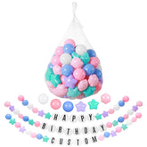 Diy Friendship Bracelet Birthday Banner Garland - 3D Music Fans Birthday Decoration For Birthday, Christmas, Theme Party Supplies, Disco Prom Supplies (Macaron)