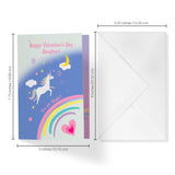 Valentines Day Card For Daughter | Unicorn And Rainbow | Your Card Helps Animals In Need |5”X7.5” | Single Card + Envelope | Women Owned Small Business Made In Usa