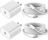 2 Pack 20W USB C Fast iPhone Charger with 6FT USB C to Lightning Cable for iPhone 14 13 12 11 iPad