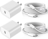 2 Pack 20W USB C Fast iPhone Charger with 6FT USB C to Lightning Cable for iPhone 14 13 12 11 iPad