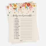 Wildflower Baby Shower Game, 50 Word Scramble, Fun Baby Shower Game Activity, Girl, Boho Theme Decorations, A Little Wild Flower Floral Baby In Bloom