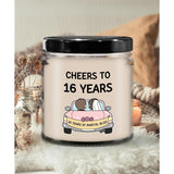 Ikpr 16Th Wedding Gift Anniversary For Wife Husband Him Couples 16 Years Candle Gifts Cheers To 16 Years Of Marital Bliss, White