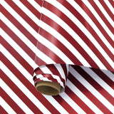 Classic Red & White Stripes Candy Cane Christmas Luxury Holographic Aluminized Foil Wrapping Paper- 1 Mini Roll 17 X 10 Ft Per Roll 14.1 Sq.Ft.Ttl For Women Men On Christmas Season, Birthday, Holiday, Wedding, Baby Shower Celebration
