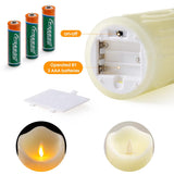 Flameless Candles With 10 Key Remote Timer Flickering Tear Wave Shaped Tealight Real Wax Simulate Dripping Led Candles Battery Operated Safe For Halloween Christmas Indoor Outdoor Decor, 3X5" , 2 Set