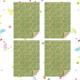 Minimal Soft Grass Green Large Happy Birthday Repeating Script Wrapping Paper 4 Sheets 27.5X19.7 Inch For Men Women Boys Girls Kids Green Enthusiasts-Brown Recycled Kraft Gift Wrap For Baby Shower Daddy Men All Birthday Occasions