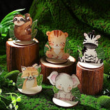 18 Pcs Jungle Animals Safari Baby Shower Decorations Wooden Jungle Par
