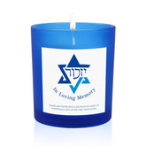 Yahrzeit Candles - Yahrzeit Memorial Candles, Memorial Bereavement Gifts For Loss Of Loved One, Jewish Sympathy, Natural Soy Wax Hand Poured 7Oz (Blue)