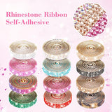 Self Adhesive Crystal Rhinestone Diamond Ribbon 12 Rolls 0.9Cm Wide To