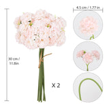 18 Pcs Champagne Hydrangea Flowers 2 Bouquets Hydrangea Artificial Flowers 11.8 In Realistic Silk Flowers For Home Party Decorations Floral Arrangement (Champagne)