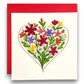 Handmade Quilling Greeting Card Floral Heart Design – Romantic Paper Art For Her, Birthday, Anniversary, Valentine’S Day, Thinking Of You, Special Occasion Gift Keepsake