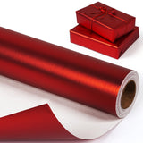 Red Metallic Wrapping Paper Roll, Solid Color Matte Gift Wrap Paper, Red Gift Wrapping Paper For Christmas Birthday Valentine'S Day Wedding New Year Holiday, 17 Inch X 33 Feet