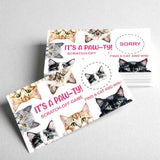 50 Pcs It'S A Pa Theme Scratch Off Game Cards, Cat Themed Party Game Scratch Cards, Pet Birthday Party Raffle Tickets For Cat Lovers, Lottery Group Reveal Games Activity Supplies
