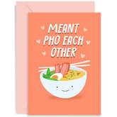 Old English Co. Cute Anniversary Card For Him Her - Funny Meant Pho Each Other Pun Card - For Wife Husband Girlfriend Boyfriend | Blank Inside With Envelope