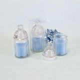 12 Pcs Scented Baby Powder Blue Glass Baby Bottle Container Candles, Palm Wax Candle, Baby Shower Gifts, Decorative Accent, Home Décor, Memory Keepsake, Party Favors, Centerpieces
