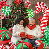 32pcs Christmas Foil Balloons Candy Cane Star Gift Box Party Decorations