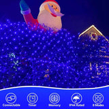 Net Lights Outdoor Mesh Lights, 12Ft X 5Ft 360 Led Blue Christmas Light Outdoor Waterproof, 8 Modes Connectable Clear Wi