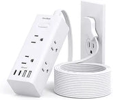 10FT Surge Protector Power Strip with 6 Outlets 4 USB Ports 2 USB C Flat Plug Extension Cord