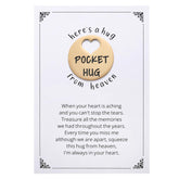 Pocket Hug From Heaven, Metal Engraved Token, Memorial Gift For Loss Of Mom Dad Son Daughter Husband Wife Grandpa Grandma Brother Sister, Sympathy Condolence Gifts, Rose Gold