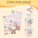 50 Pack Birthday Party Fairy Theme Game Scratch Off Cards, Mushroom House Scratch Cards For Girl Birthday Games, Lovely Fairy Tale Raffle Tickets For Family Activity, Baby Shower