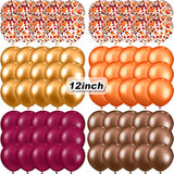 80Pcs Fall Balloons Burnt Orange Gold Coffee Confetti Arch Garland Kit