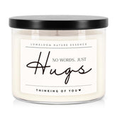 Sympathy Gifts For Loss Of Loved One, Memorial Gifts, 14.5Oz, Large 3-Wick Lavender Scented Soy Wax Candle, No Words Just Hugs, Bereavement, Condolence, Grief, Think Of You Candle For Women