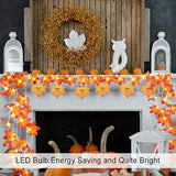 50 Led 16.4Ft Thanksgiving Decorations Fall Garland String Lights With Timer, Lighted Autumn Leaves Garlands Decor, Fall Lights For Home Decoration Party Indoor Mantle