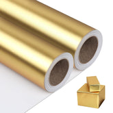 Matte Metal Gold Wrapping Paper, Solid Color Paper-2 Roll,17 Inches X 32.8 Feet Per Roll,Gift Wrapping Paper,Perfect For Wedding,Valentine'S Day,Birthday,Baby Shower,Diy Bouquet