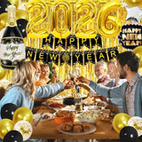 New Years Eve 2026 Party Decorations with Banner Balloons Fringe Curtain & Foil Balloons