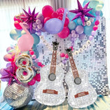 Pink Purple Music Note Balloons Guitar Disco Ball Party Decorations
