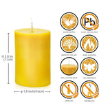 Natural Beeswax Pillar Candle 2X3 Inch Set Of 4, Dripless Smokeless Pure Brown Raw Beeswax Candle With Natural Scent For Prayer Home Relaxation,80 Hours Burning In Total