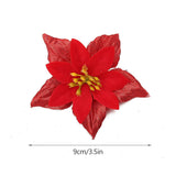 24 Pcs Glitter Golden Yellow Poinsettia Flowers, Christmas Glitter Poinsettia Flower Picks, Christmas Tree Flowers Ornaments For Party,Home Decor1, 9Cm/3.5In