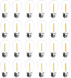 S14 Outdoor String Light Bulbs 1W 2200K Warm White Replacement Patio Bulbs E26 Base 24 Pack