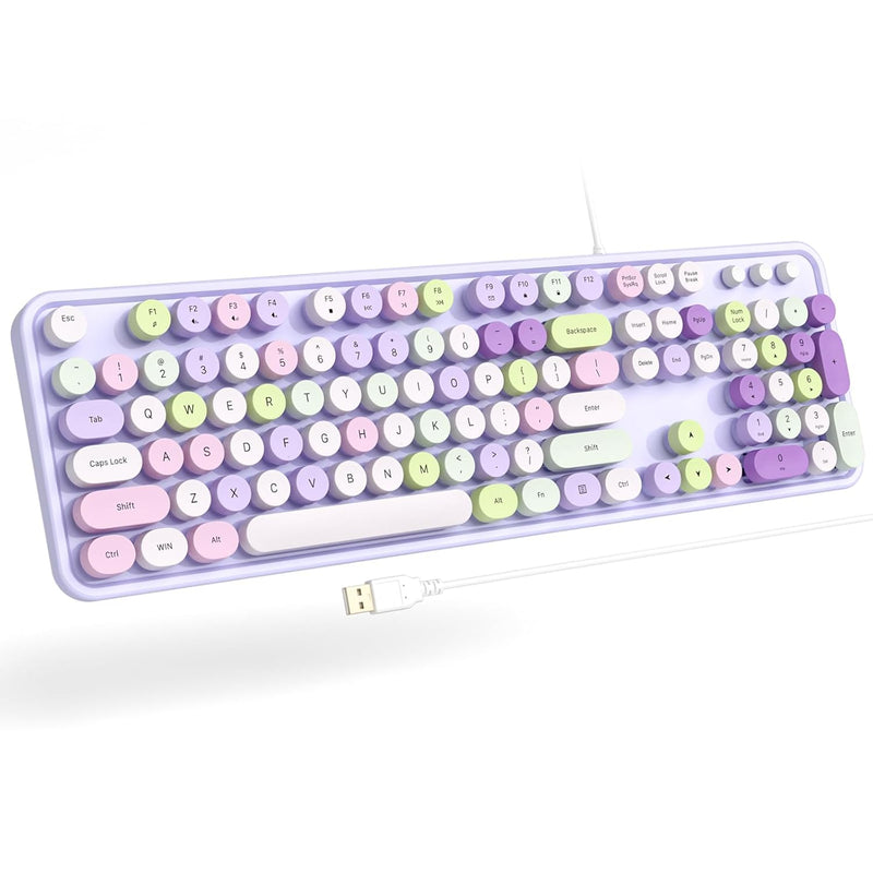 Computer Wired Keyboard, Plug Play Usb Full-Size Keyboard With Large Number Pa