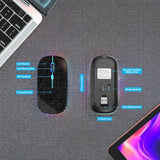 Wireless Bluetooth Mouse Rechargeable Laptop Mice With Led Lights,Dual Mode(Bt 5.2 & Portable Usb 2.4G) Connection,Silent Computer Mouse For Laptop,Ipad,Tablet,Macbook,Pc(Black Pearl)