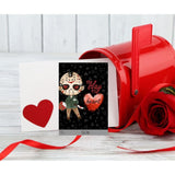 Classic Horror Scary Movie Character Themed Valentines Day Card School Classroom Exchange (Set Of 24)