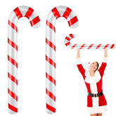 48 Inch Inflatable Jumbo Christmas Decorations - Blow Up Candy Canes Inflatable Candy Canes Balloons Ornaments For Xmas Indoor Outdoor Holiday Yard Decor New Year Gifts