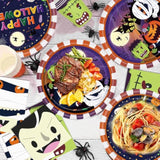 170pcs Halloween Party Decorations Tableware Plates Napkins Cups Cutlery Banner Serves 24