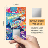 50 Pack Back To 90S Scratch Off Cards, Retro Disco Light Scratch Cards For 30Th 40Th Birthday Party, Back To The 90S Party Decorations For Music Lover, Raffle Ticket Lottery For Group Activity