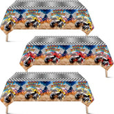 3 Pcs Monster Truck Birthday Party Tablecloths Monster Machine Table Covers Large Plastic Disposable 108 X 54 Inches For Truck Theme Kid'S Boys Birthday Shower Party Supplies