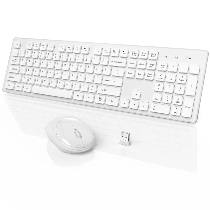 Wireless Keyboard And Mouse, Full-Size Wireless Mouse And Keyboard Combo, 2.4G